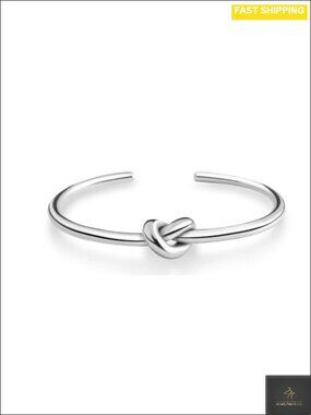 18K Gold Plated Love Knot Bangle Bracelet Adjustable Bridesmaid Gift